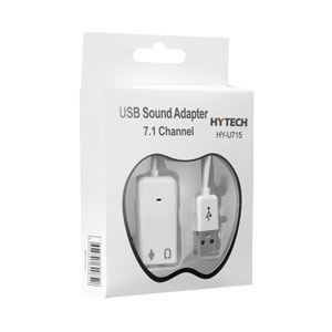 HYTECH HY-U715 Kablolu USB Beyaz Ses Kartı 7.1 Çift Kanal