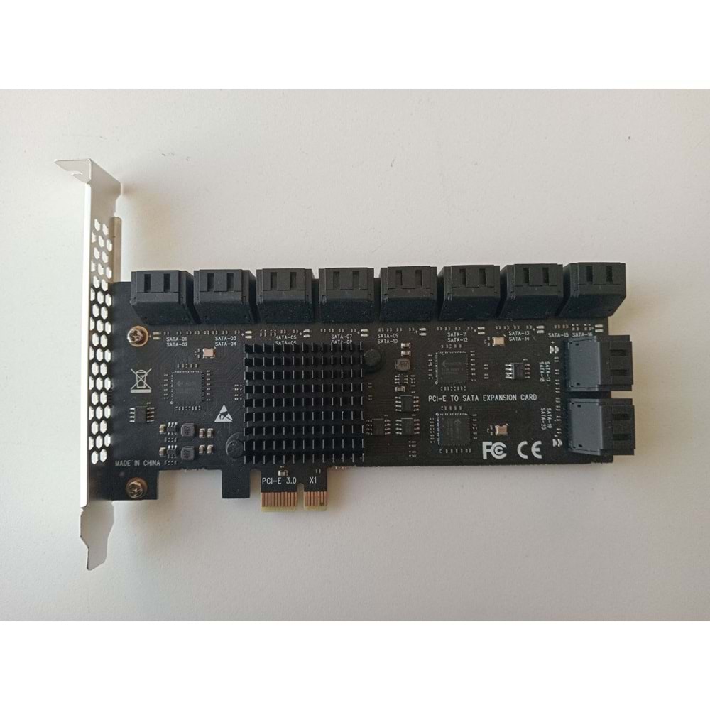 PCIE SATA Kartı 20 Bağlantı Noktaları - 6 Gbps SATA 3.0 Denetleyici Genişletme Kartı, Mini PCI Express 20 Prot SATA Çoklayıcı